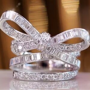 Elegant Silver Bow Ring